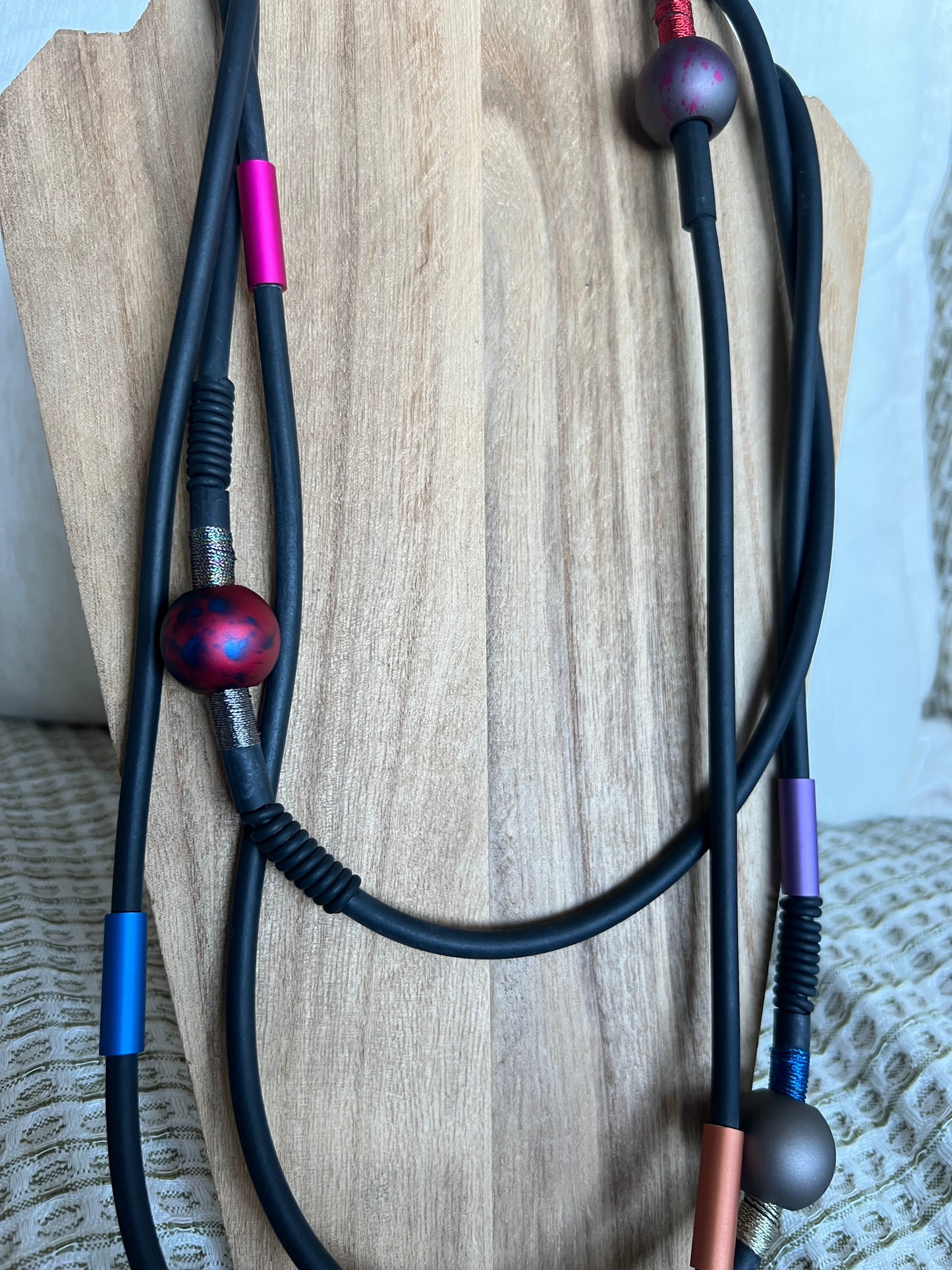 Retro Black Rubber Necklace