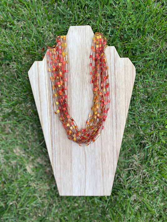 Short fabric necklace