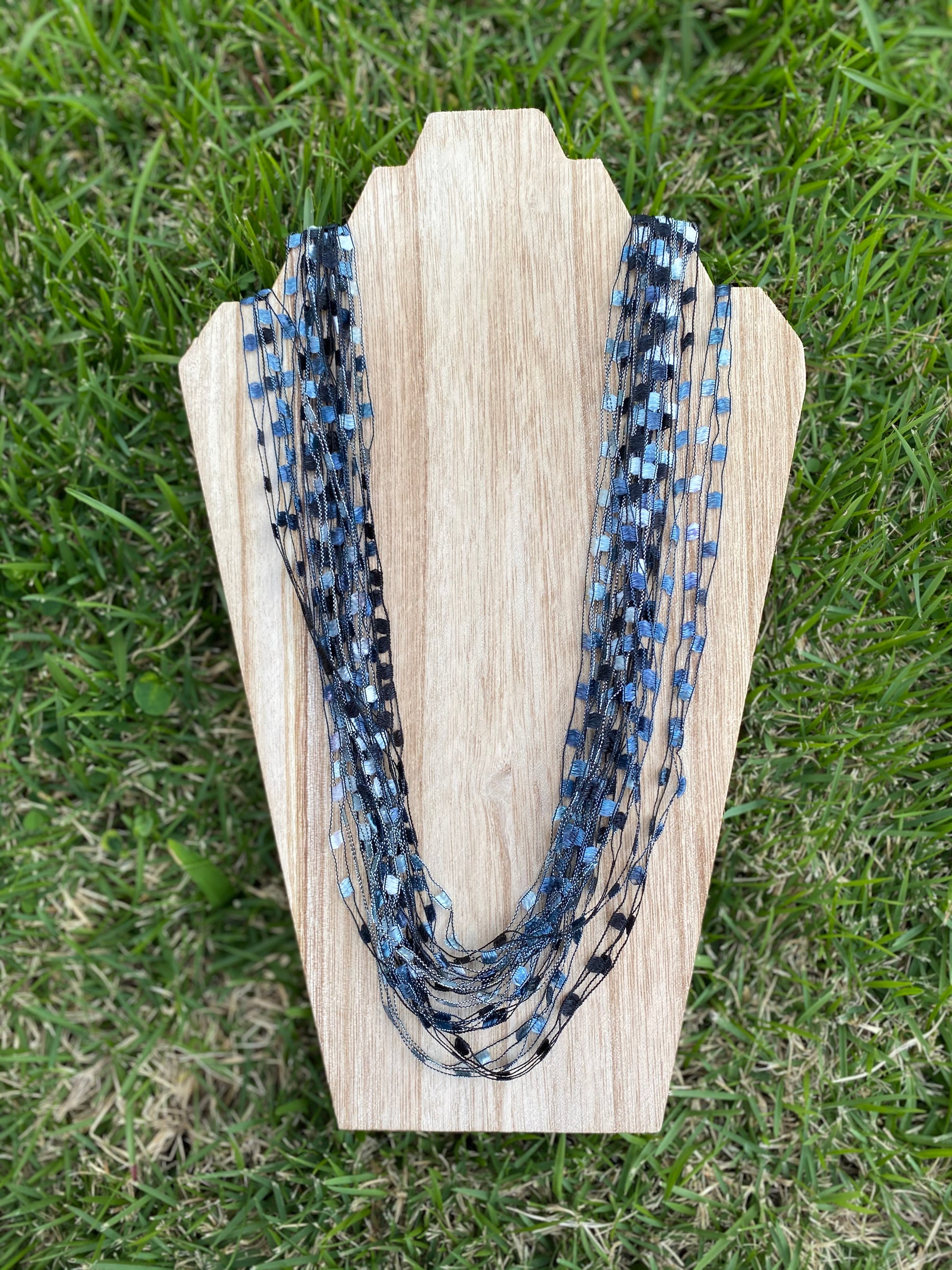 Long fabric necklace