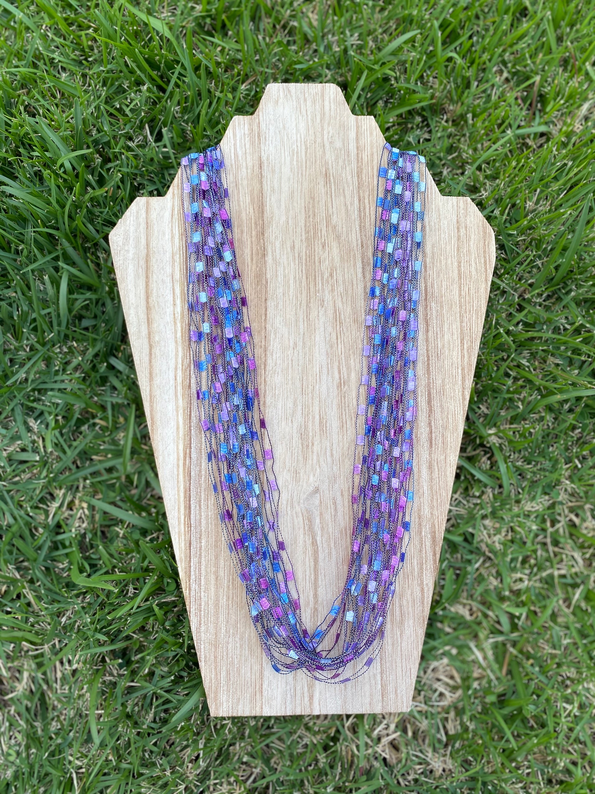 Long fabric necklace