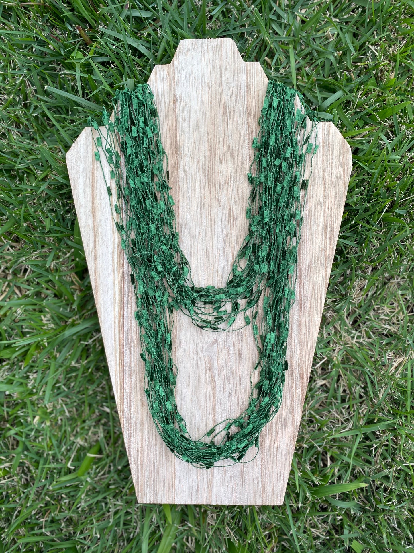 Long fabric necklace