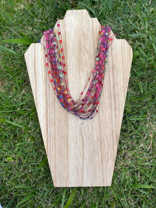 Short fabric necklace