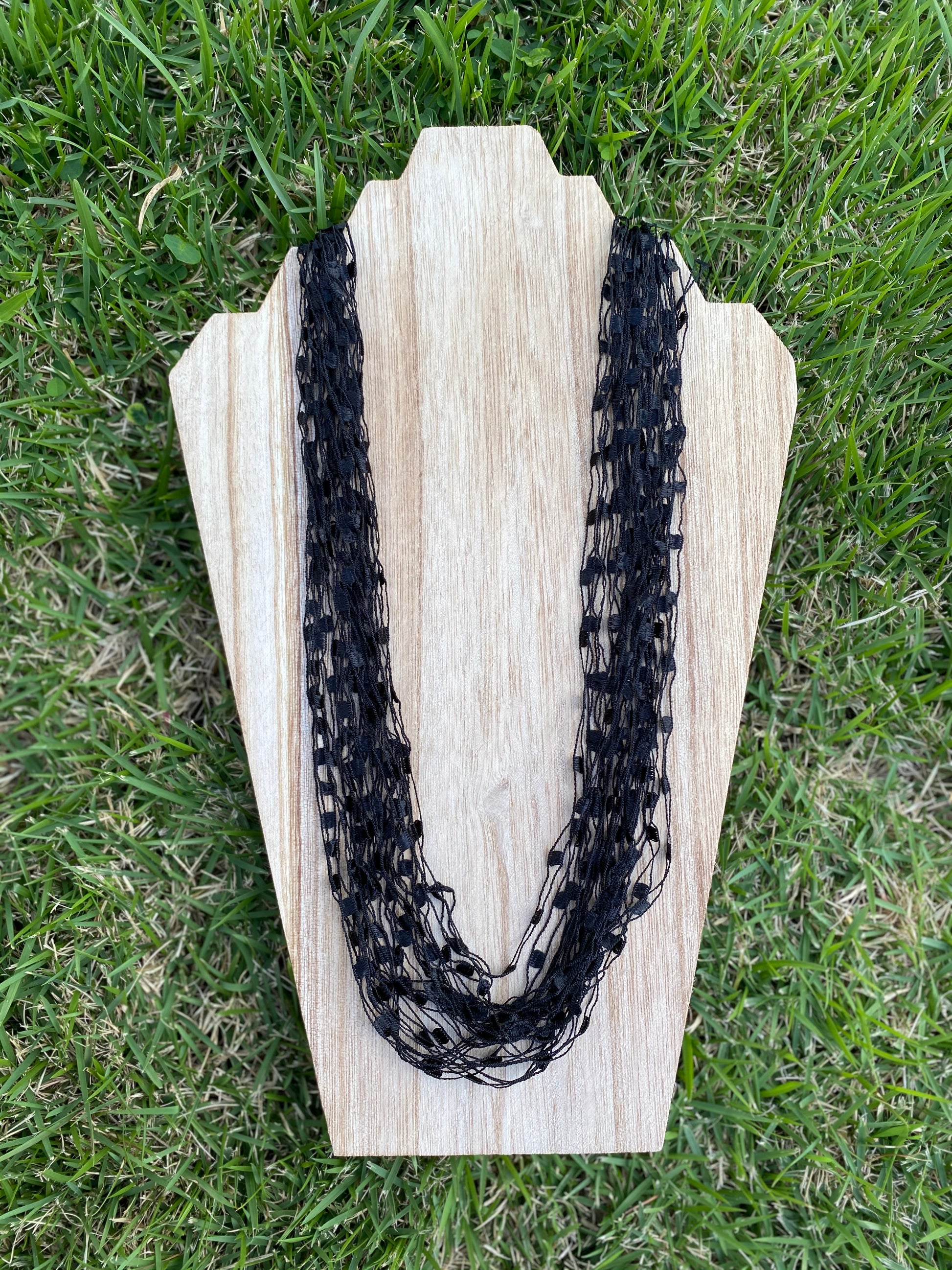 Long fabric necklace