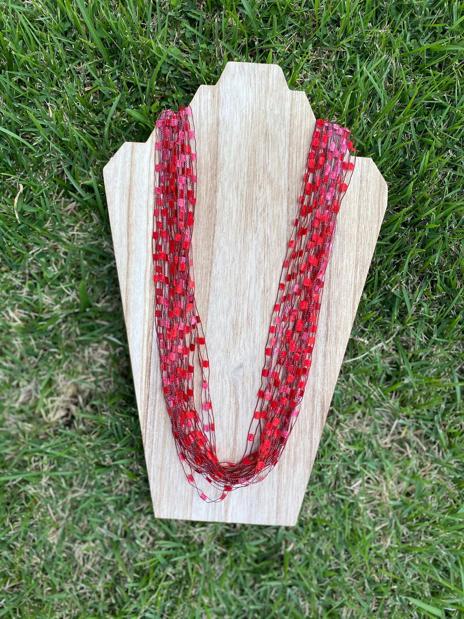 Long fabric necklace