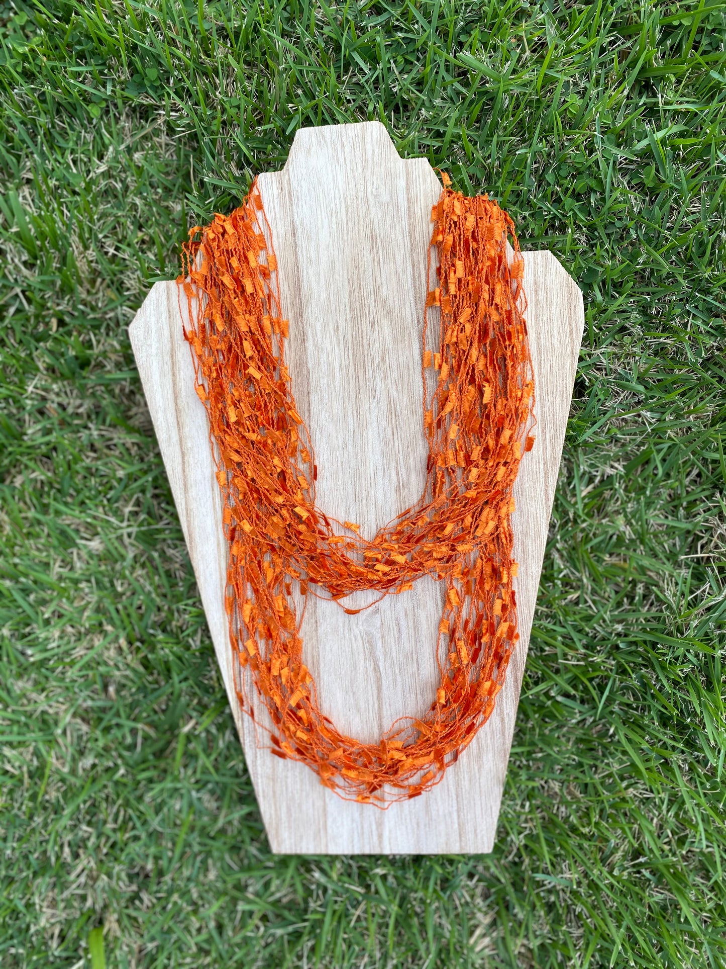 Long fabric necklace