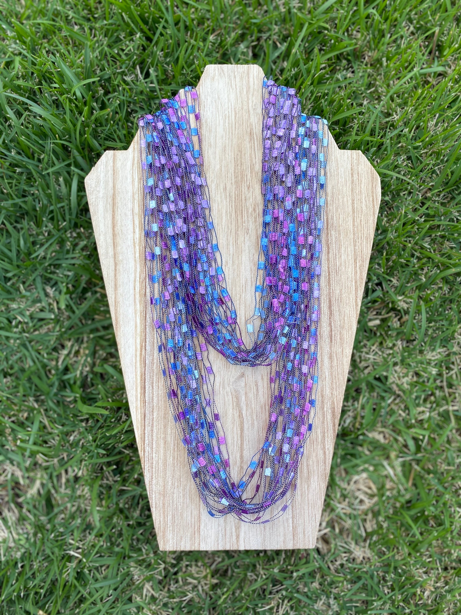 Long fabric necklace