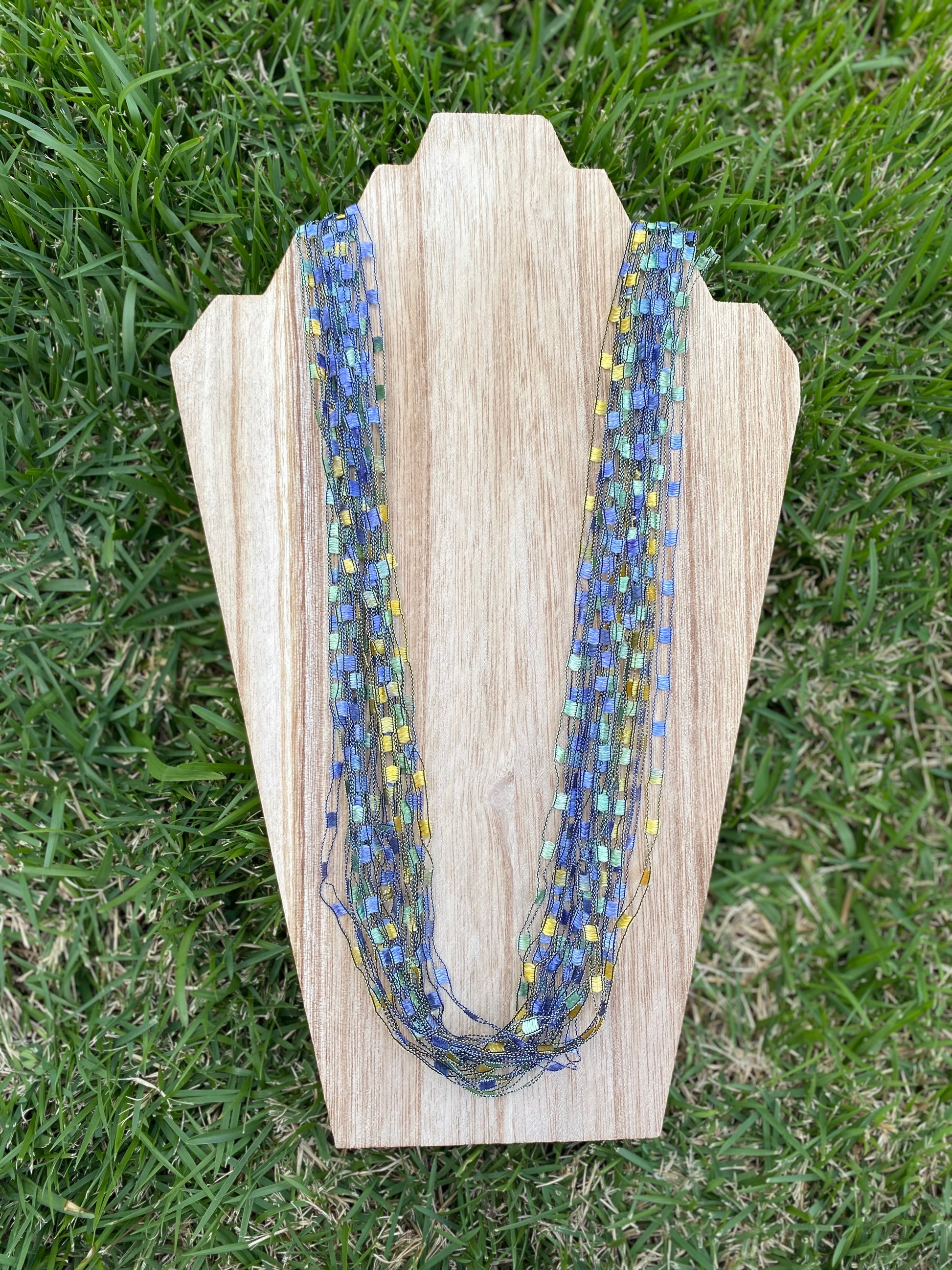 Long fabric necklace