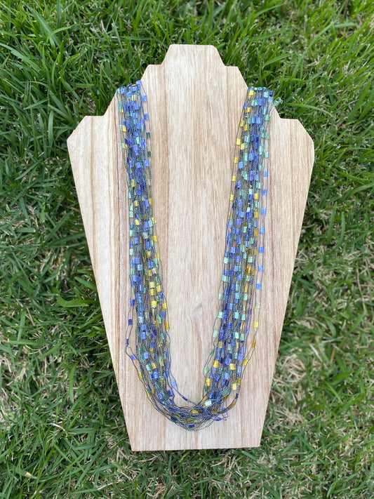Long fabric necklace