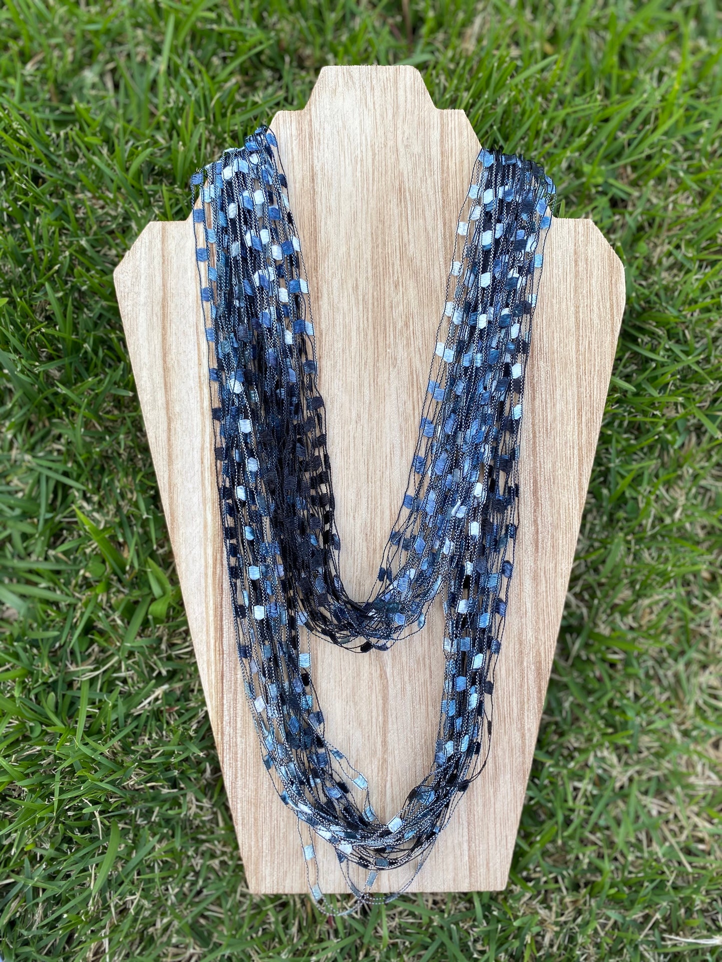 Long fabric necklace