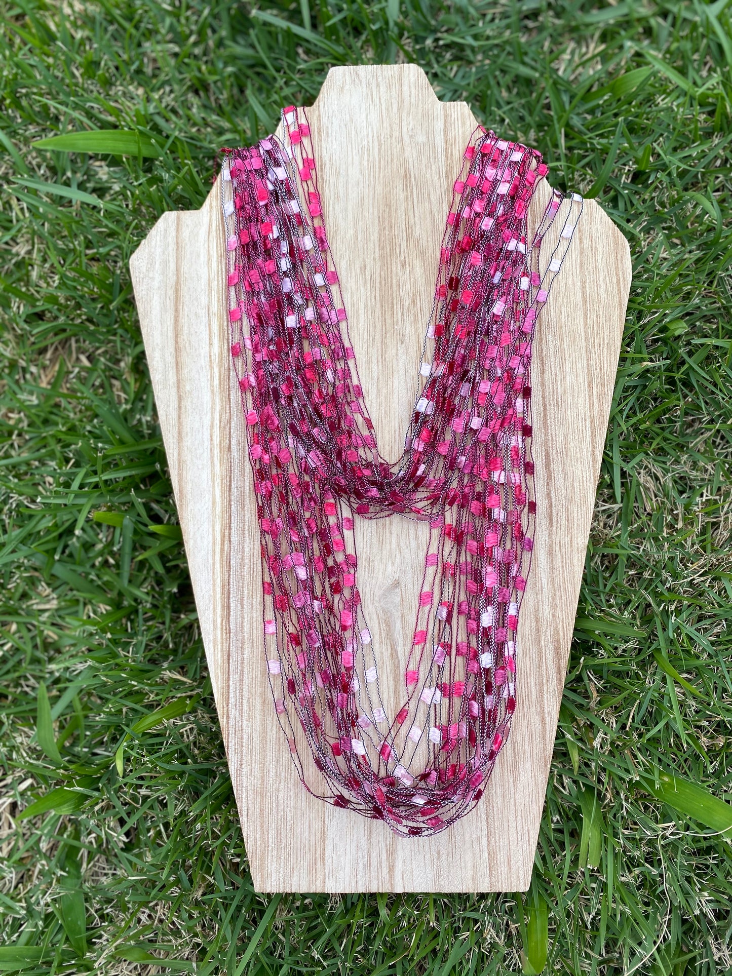 Long fabric necklace