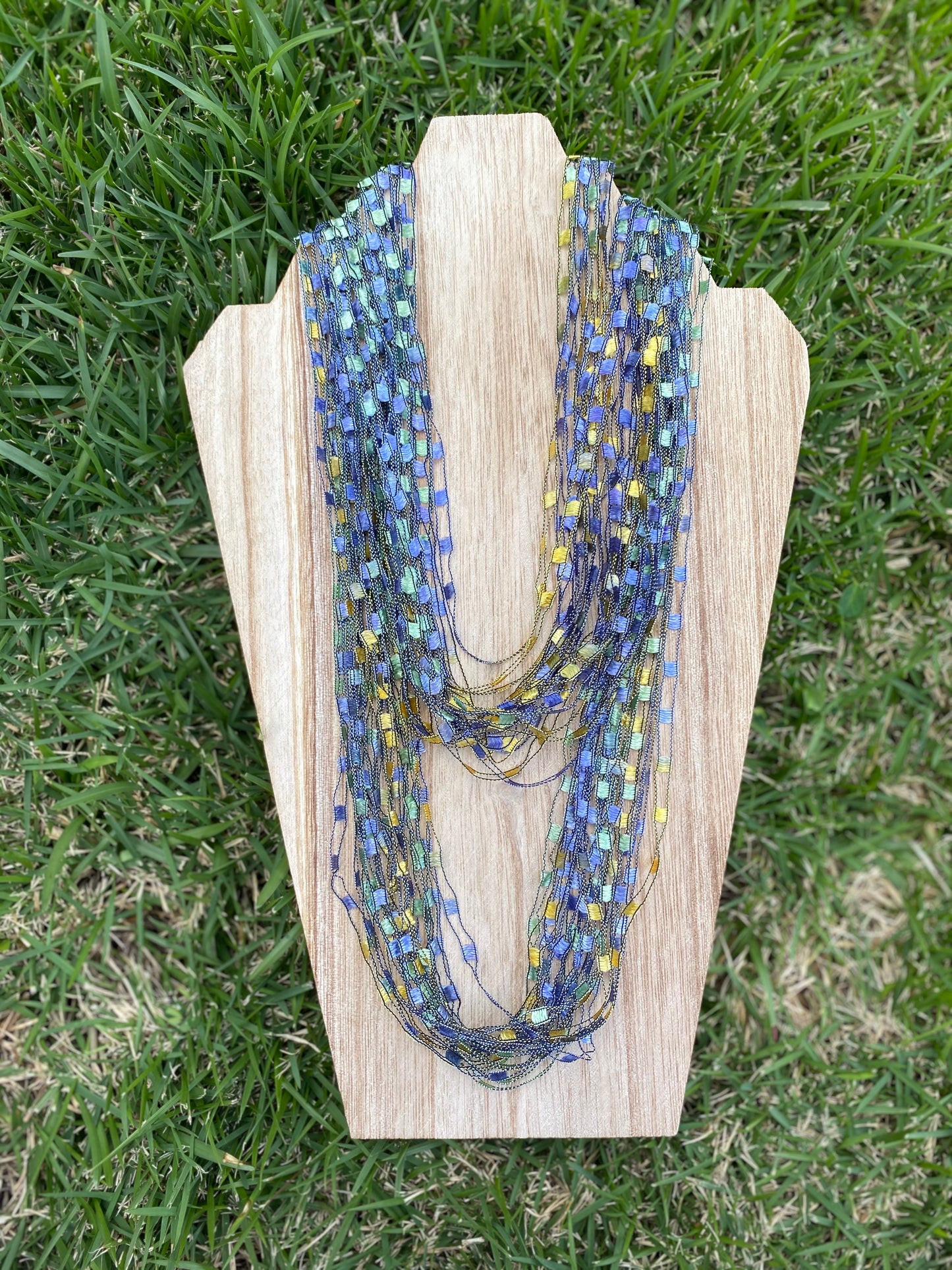 Long fabric necklace