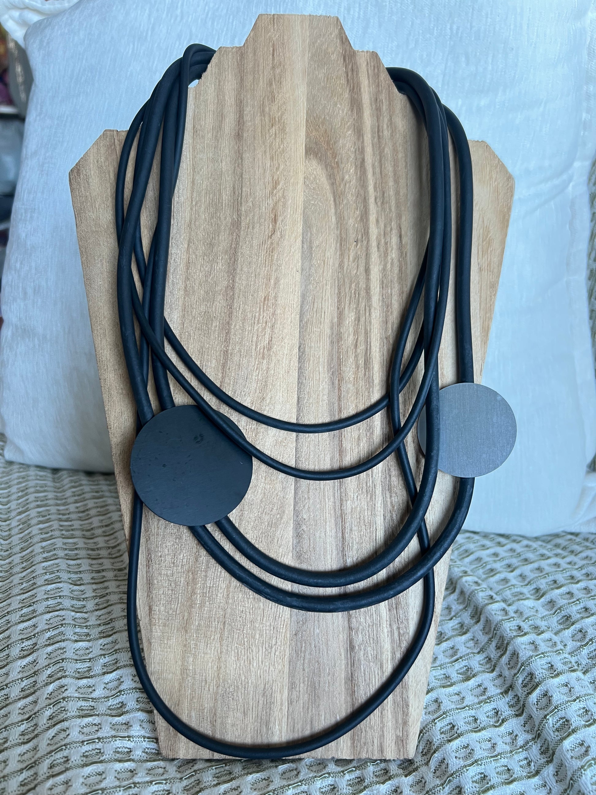 Short Black Rubber Necklace