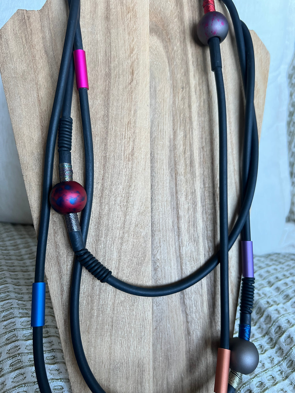 Retro Black Rubber Necklace