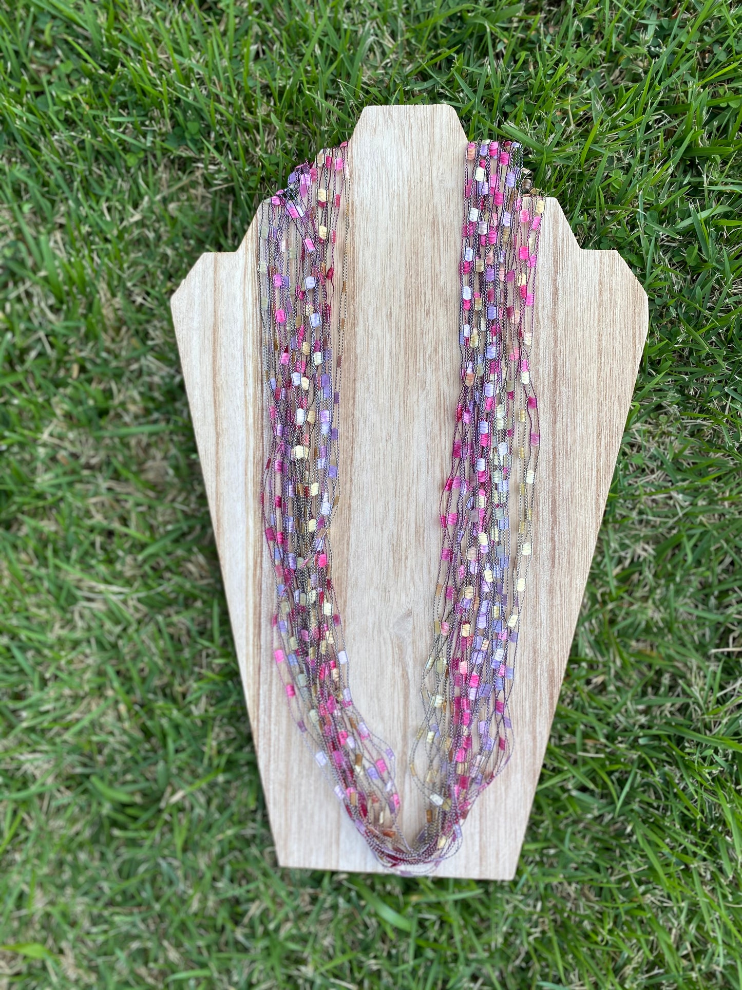 Long fabric necklace