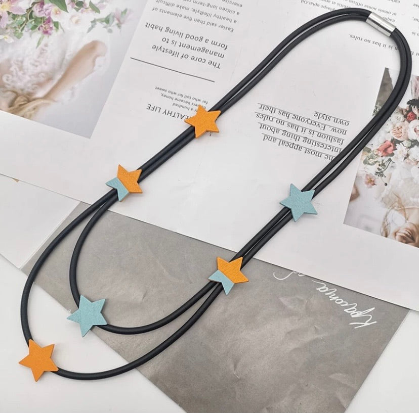 Short Orange & Blue Solids Stars