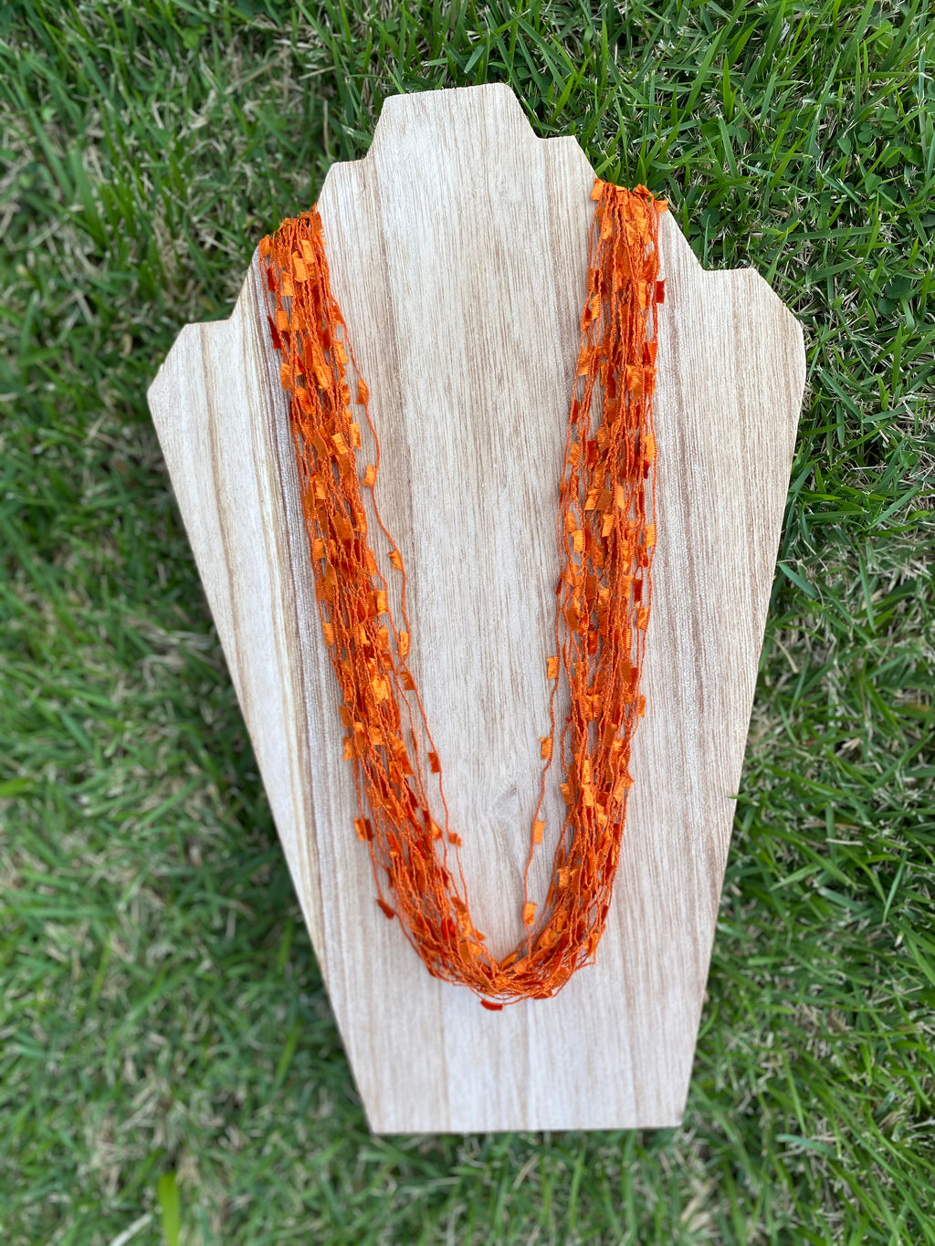 Long fabric necklace
