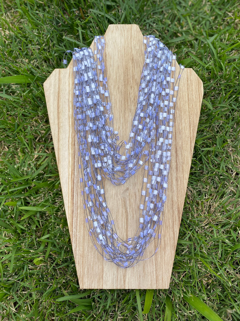 Long fabric necklace