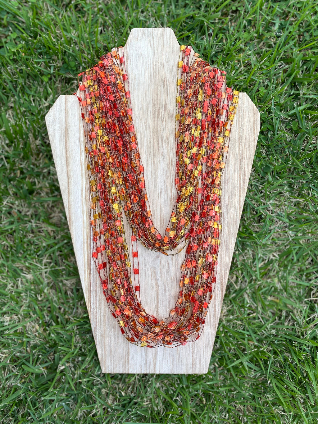 Long fabric necklace