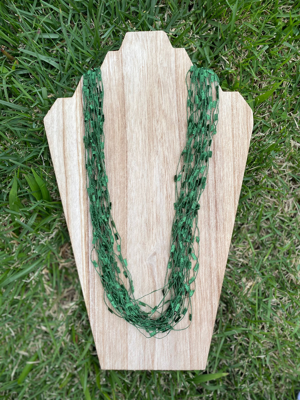 Long fabric necklace