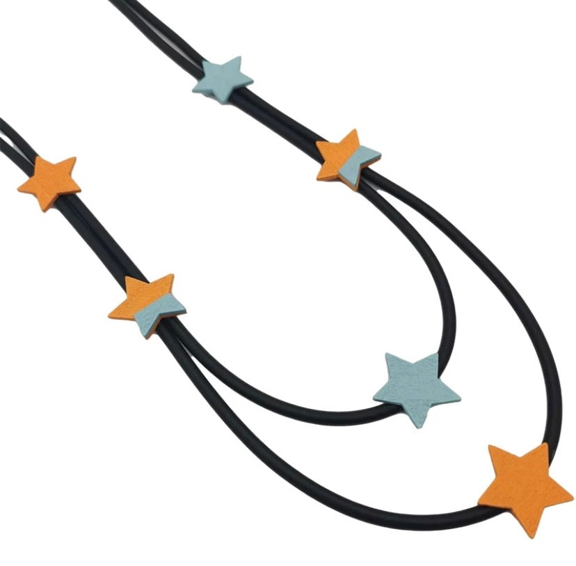 Short Orange & Blue Solids Stars