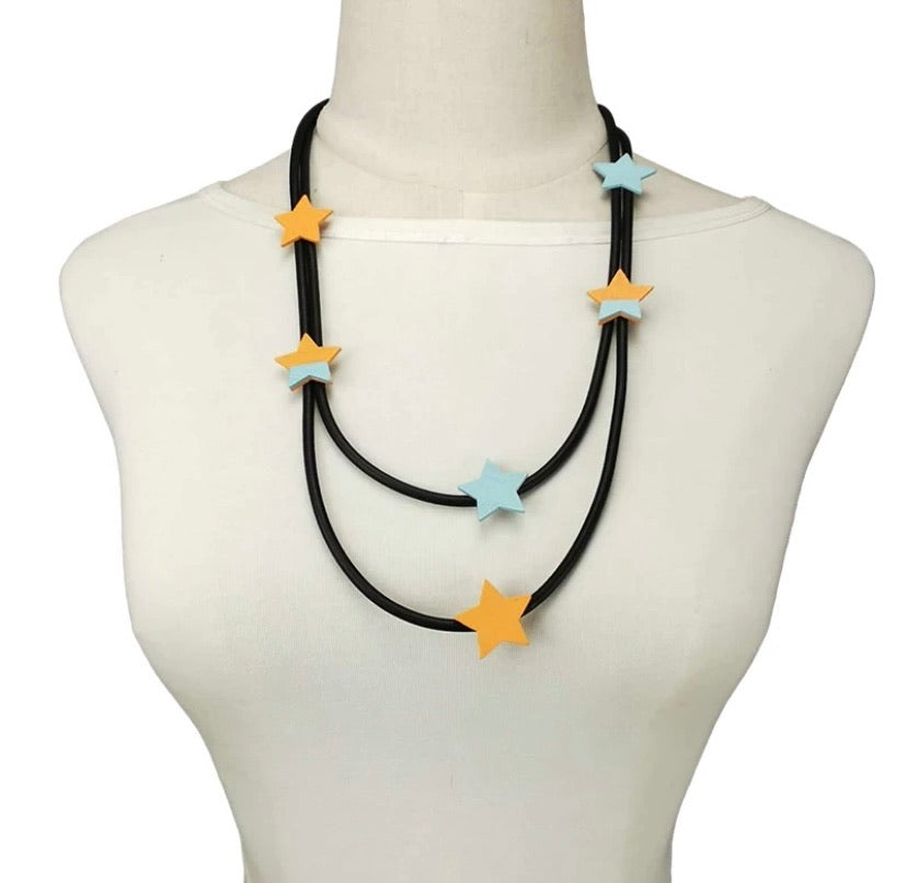 Short Orange & Blue Solids Stars