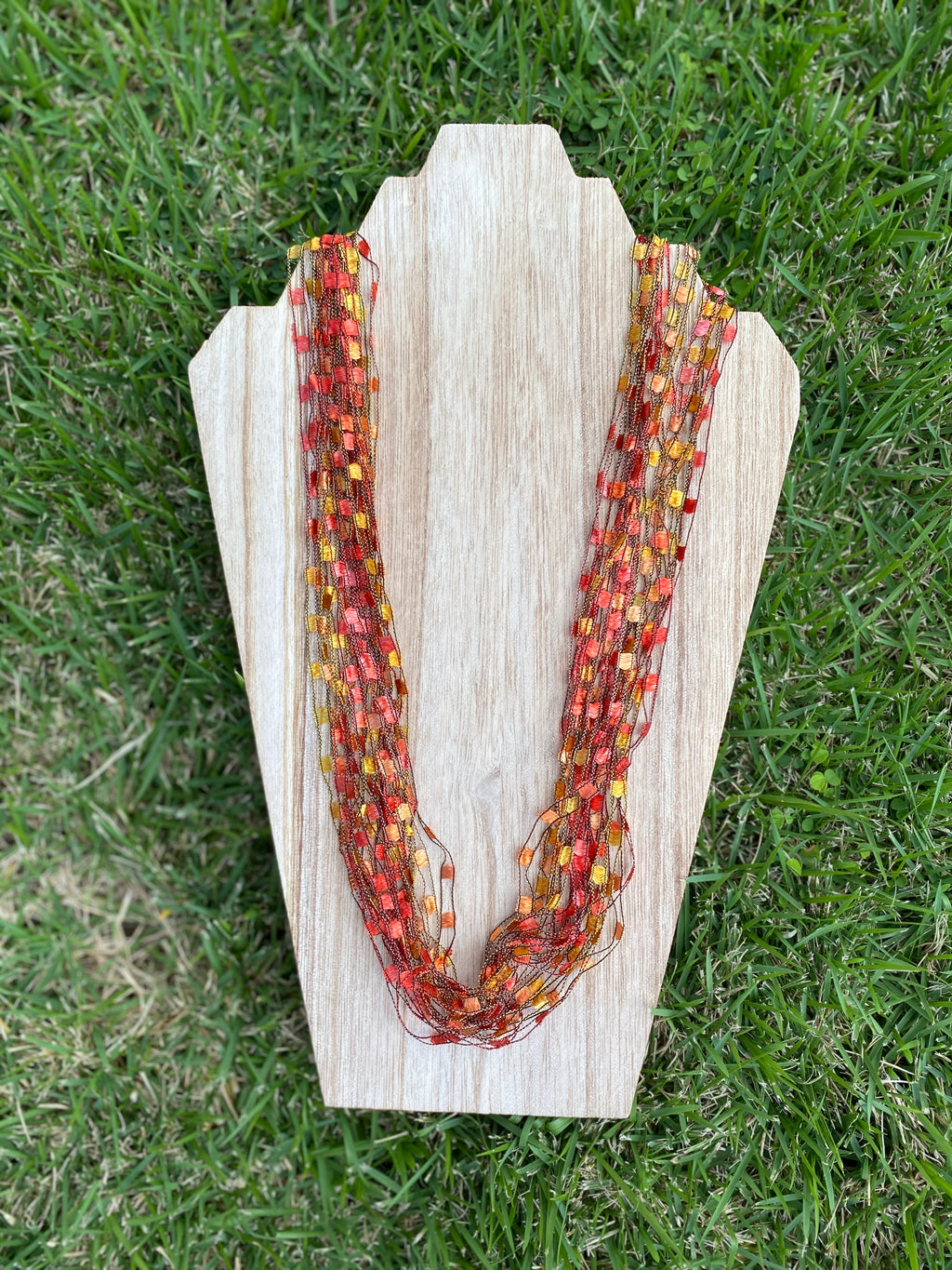 Long fabric necklace