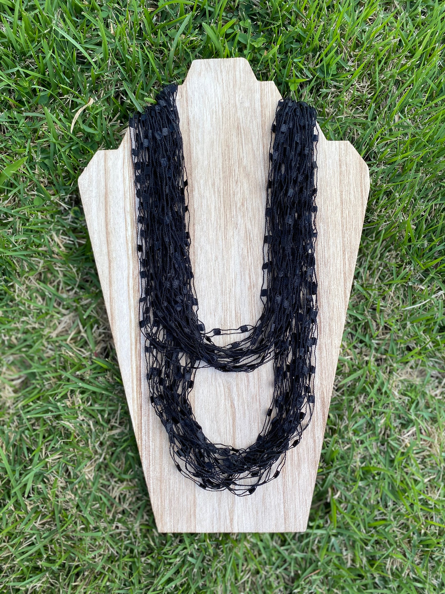 Long fabric necklace