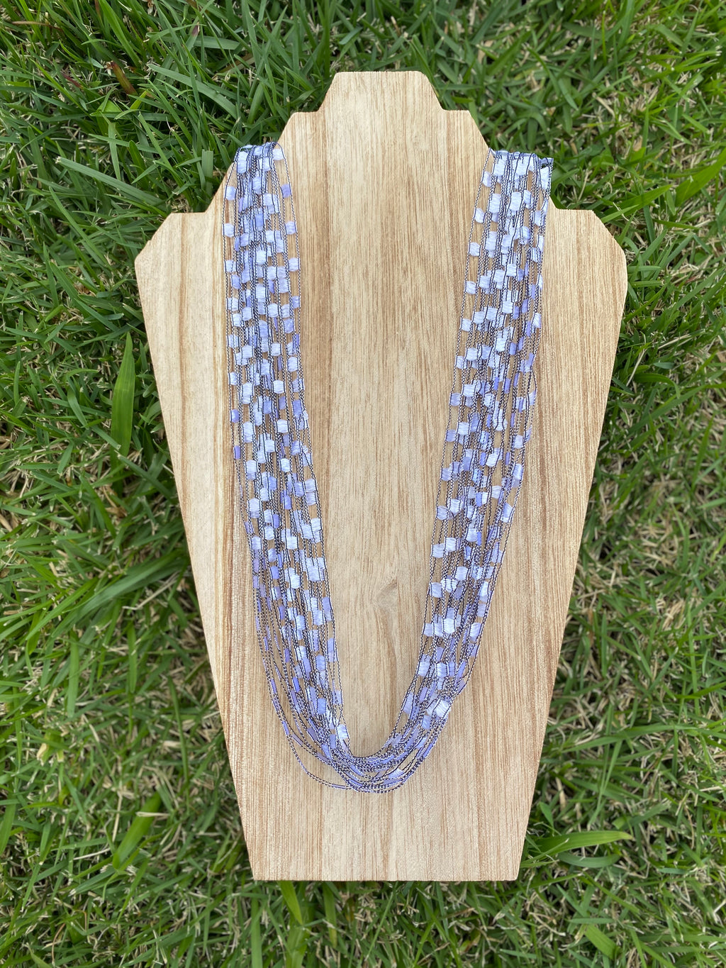 Long fabric necklace